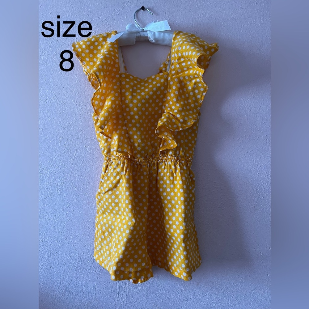 zara polka dot yellow jumpsuit